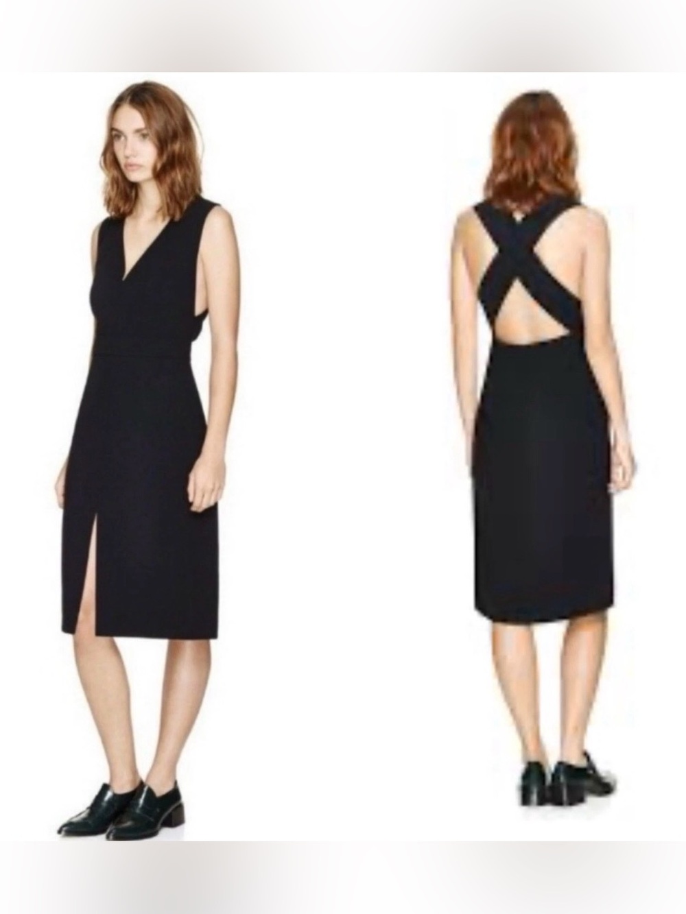 Aritzia Babaton Alex Japanese Crepe Crossback Midi Dress Size 4